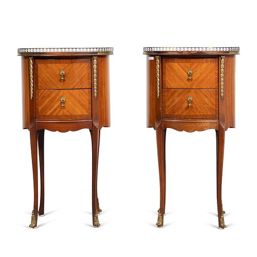 PR., 20TH C. LOUIS XV-STYLE TWO-DRAWER OVAL TABLES