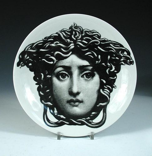 Piero Fornasetti, a Tema e Variazioni plate, No. 217, printed with the head of Medusa, printed marks