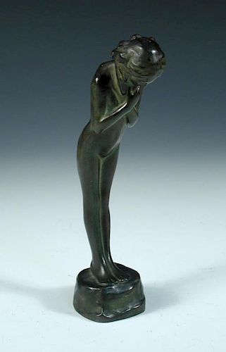 Alexander Proudfoot (1878-1957), The Faun, a patinated bronze figure, signed in the bronze 22cm (9in