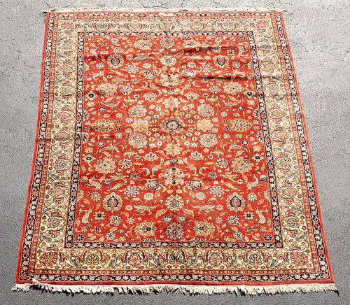 HAND KNOTTED WOOL TABRIZ RUG, 12 X 9