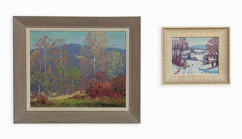 TWO ANTHONY BUCHTA OIL ON BOARD LANDSCAPES