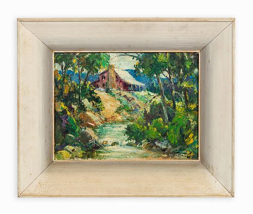 ROY KEISTER "COOL WATER" MOUNTAIN LANDSCAPE O/B