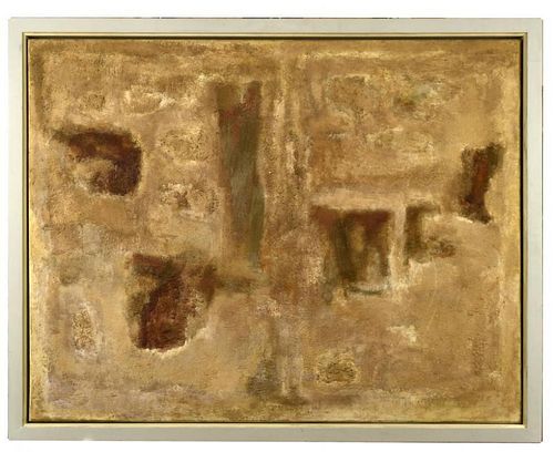 § Brian Blow (British, 1931-2009) Untitled, 1963 oil and sand on canvas 71 x 91cm (28 x 35in) <br>In