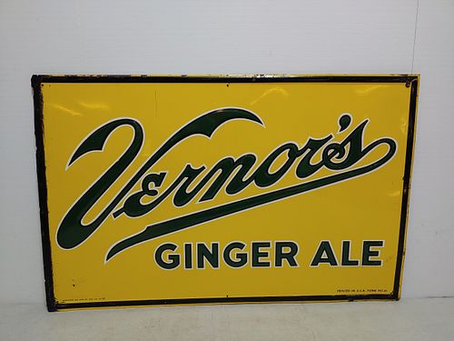 SST Vernor's Ginger Ale sign embossed