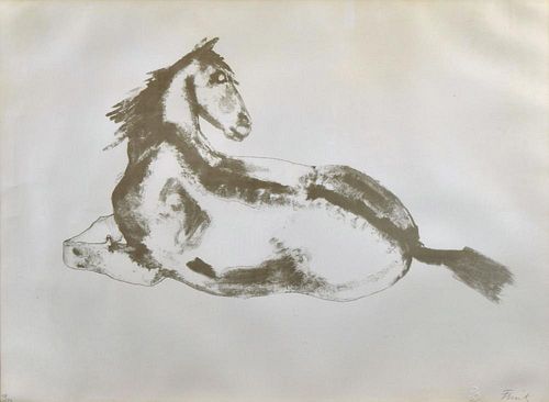 § Dame Elisabeth Frink, CH, DBE, RA (British, 1930-1993) Resting Horse signed lower right "Frink" an