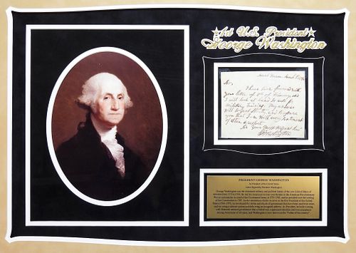 Framed George Washington-signed Letter