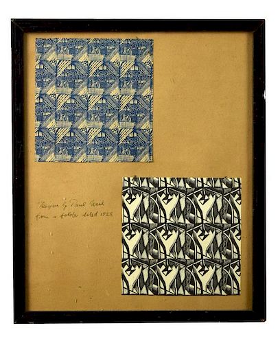 § Paul Nash (British, 1898-1946) and Enid Marx, FRSA (British, 1902-1998) Paper samples, 1928 inscri