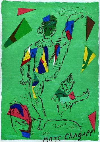 § Marc Chagall (Russian/French, 1887-1985) The Green Acrobat lithograph 32 x 24cm (12 x 9in) <br>Uns