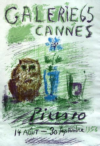 § Pablo Picasso (Spanish, 1881-1973) Original Exhibition poster, Galerie 65, Cannes, 14 Aout - 30 Se