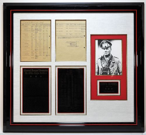 Erwin Rommel-signed War Merit Cross Award Document