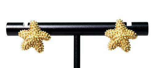 Tiffany & Co 18k Yellow GOld Starfish Earrings