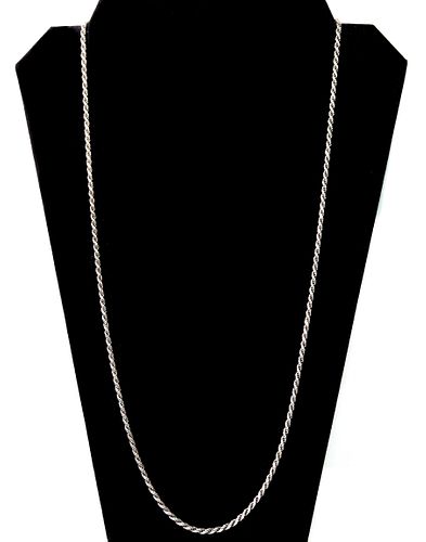 30 Inch Sterling Silver Rope Chain Necklace