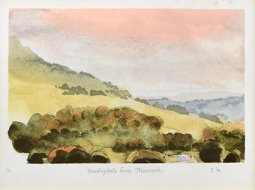 § HRH Charles, The Prince of Wales (British, b. 1948) View of Wensleydale from Moorcock numbered 23/
