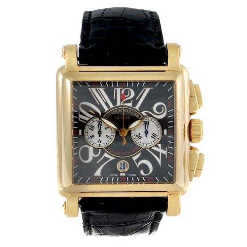 CURRENT MODEL: FRANCK MULLER - a gentleman's Cortez Conquistador chronograph wrist watch. 18ct rose