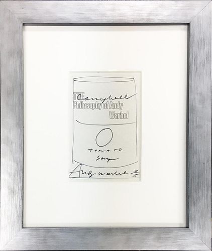Andy Warhol - The Philosophy of Andy Warhol Original Soup Can Drawing