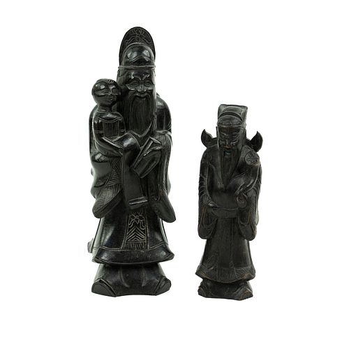 Chinese San Xing Fu Lu Shou - Lu Xing Carved Figures