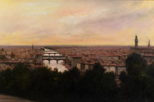 Geoffrey Johnson 'Florence' Signed Painting 