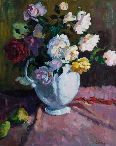 Connie Winters 'Roses' Signed Painting 