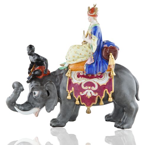 MEISSEN PORCELAIN FIGURAL GROUP OF A SULTAN AND SULTANA