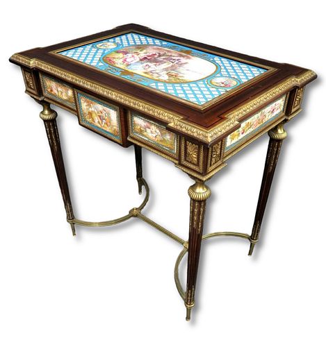 19th C. French Bronze Mounted Sevres Table