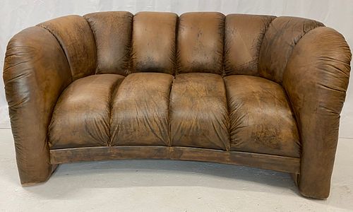 Post Modern Brown Leather Sofa #1 