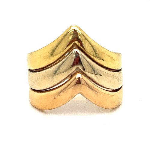 18k 3 Color Gold Ring
