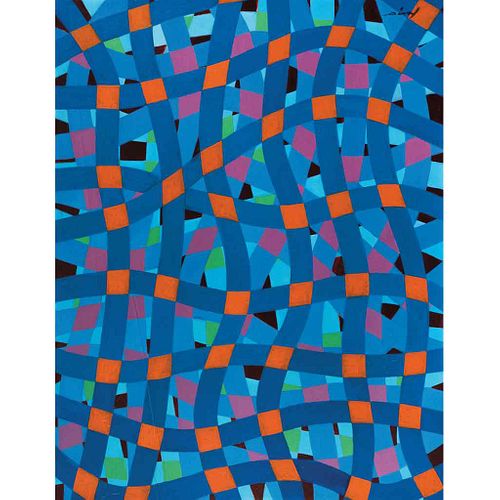 LOTE CON PRECIOS DE RECUPERACIÓN.JULIÁN DÍAZ VALVERDE "DIVAL" (Lima, Perú, 1959 - ) Azules de otoño, 2019. Firmado. Acrílico sobre tela