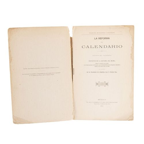 Miranda y Marrón, Manuel. La Reforma del Calendario. México: Tip. de J. I. Guerrero y Ca, Sucs. de F. Díaz de León, 1903.