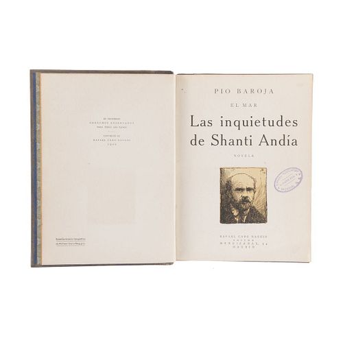 Baroja, Pio. Las Inquietudes de Shanti Andía. Novela. Madrid: Rafael Caro Raggio, 1920. Con ilustraciones.