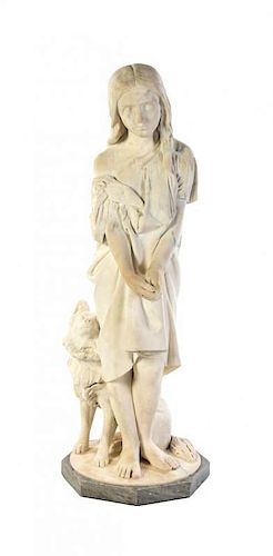 An Italian Marble Figural Group, A. TAGLIONI, 1881, Height 47 inches.