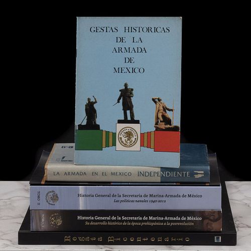 Libros sobre Armada de México. Regata Bicentenario / Historia General de la Secretaría de Marina. Piezas: 6.