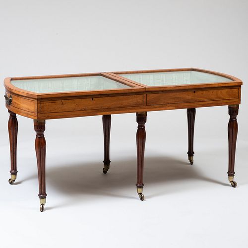 William IV Inlaid Mahogany Traveling Display Table