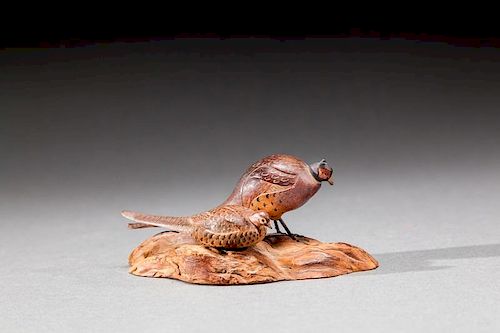 Miniature Pheasant Pair by Allen J. King (1878-1963)