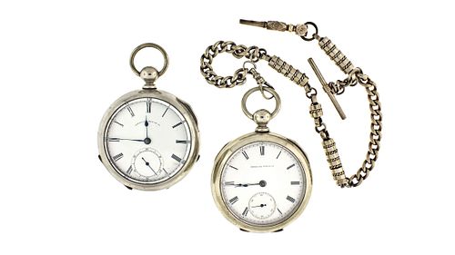 Lot of two 18 size Waltham pocket watches including one Civil War era