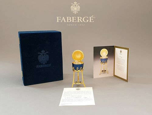 Faberge Menagerie, The Swan Surprise Cobalt Blue Egg