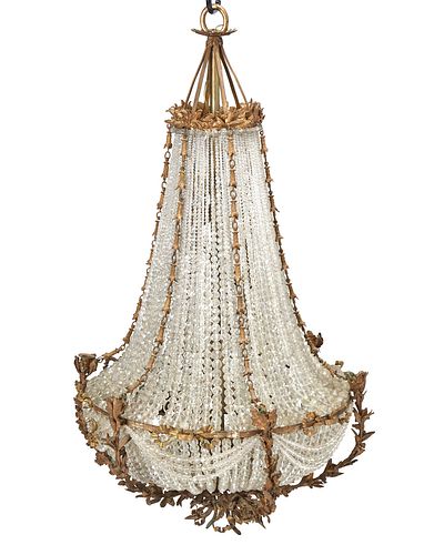 A French gilt-bronze and crystal chandelier