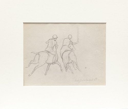 Paul Desmond Brown (1893-1958) Two Polo Pencil Drawings