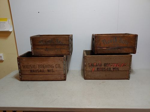 4 Wood Wausau Brewing crates