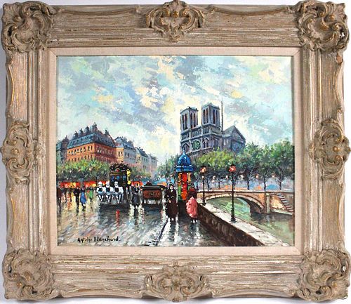 Antoine Blanchard, Oil on Canvas, Parisian Scene