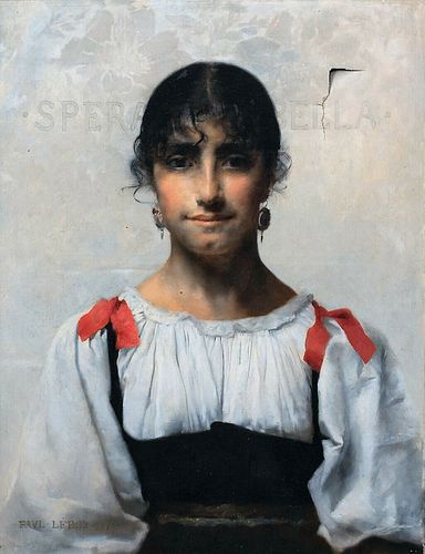 PORTRAIT OF AN ITALIAN GIRL BELLA OIL PAINTING