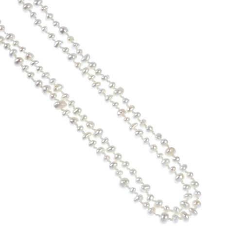 Four items of freshwater cultured pearl jewellery. To include a single-row necklace, an eight-row ne