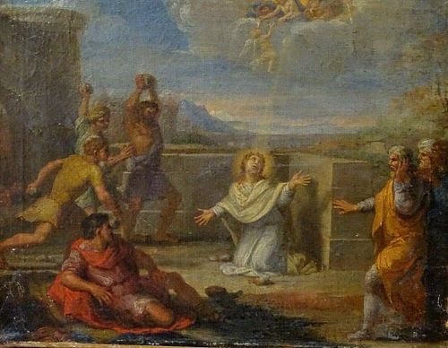 STONING OF ST STEPHEN OIL PAINTING