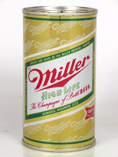1962 Miller High Life Beer 12oz Flat Top Can 100-02.1 Bank Milwaukee, Wisconsin