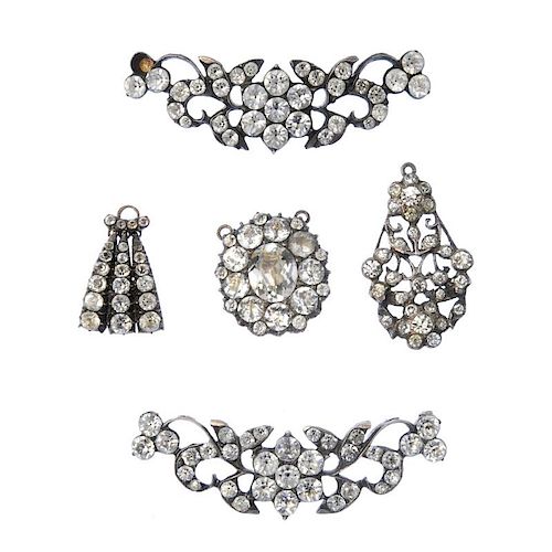 A selection of paste components. To include a colourless paste pearl enhancer, five paste clasps, a