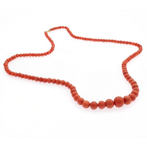 Victorian Graduated Coral, 14k Necklace