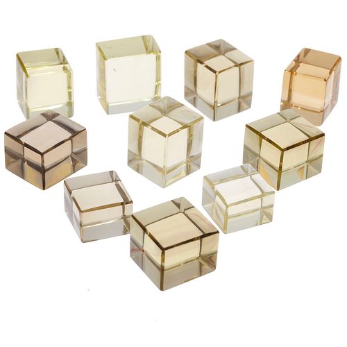 Collection of Ten Unmounted Quartz Cubes