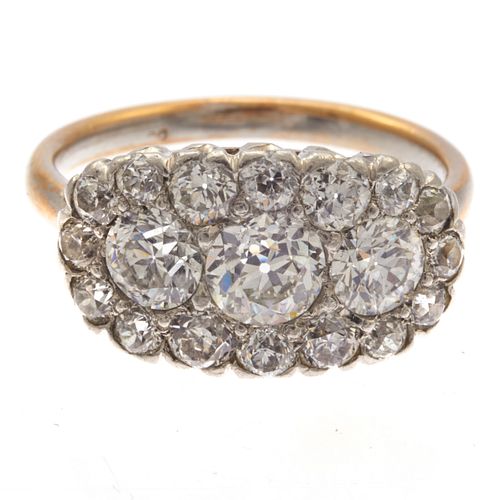 Edwardian Diamond, Platinum Cluster Ring