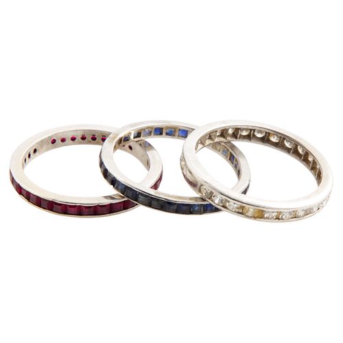Collection of Diamond, Ruby, Sapphire, Platinum Rings