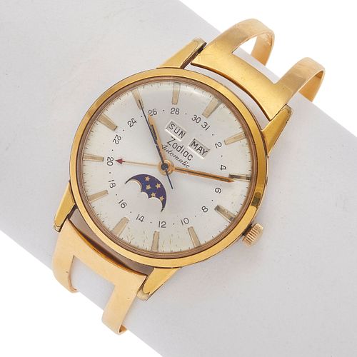 Zodiac Moonphase, 18k, Gold Plate, Bracelet Watch