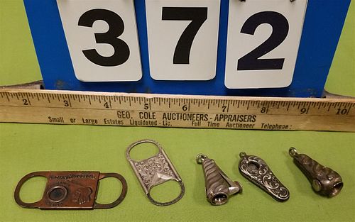 LOT 5 CIGAR CUTTERS INCL INDIAN MOTORCYCLE
